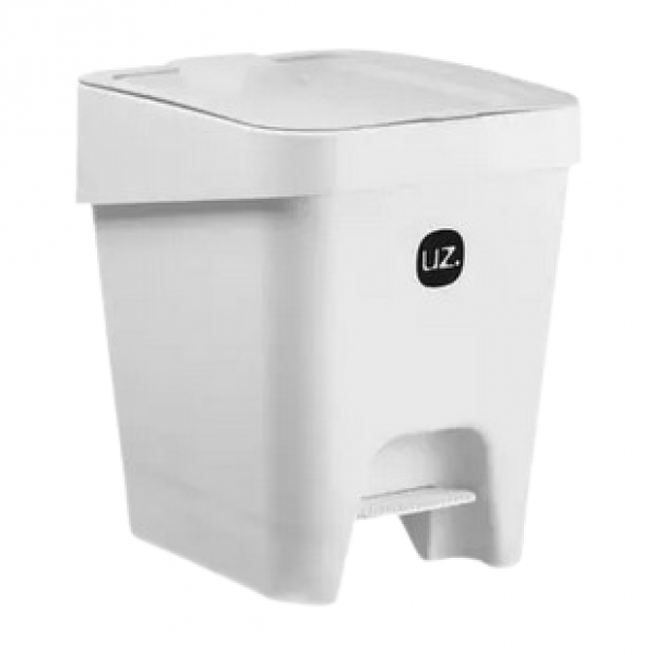 LIXEIRA SLIM C/ PEDAL 8L BRANCO SOLIDO DE PLASTICO