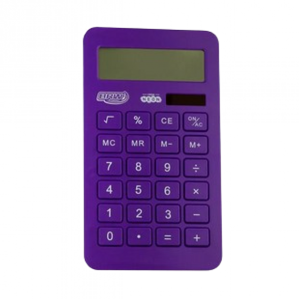 CALCULADORA GRANDE 10 DIGITOS NEON ROXO