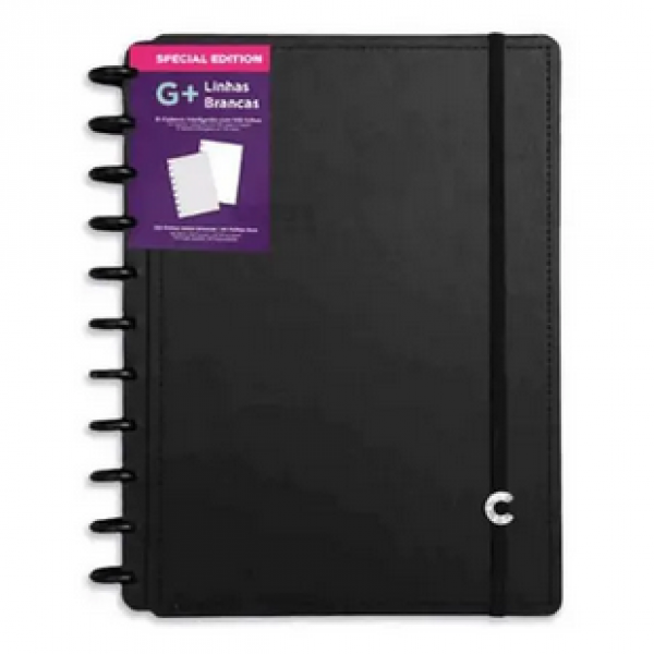 CADERNO BLACK - G+ LINHAS BRANCAS ESPECIAL EDITION - GRANDE