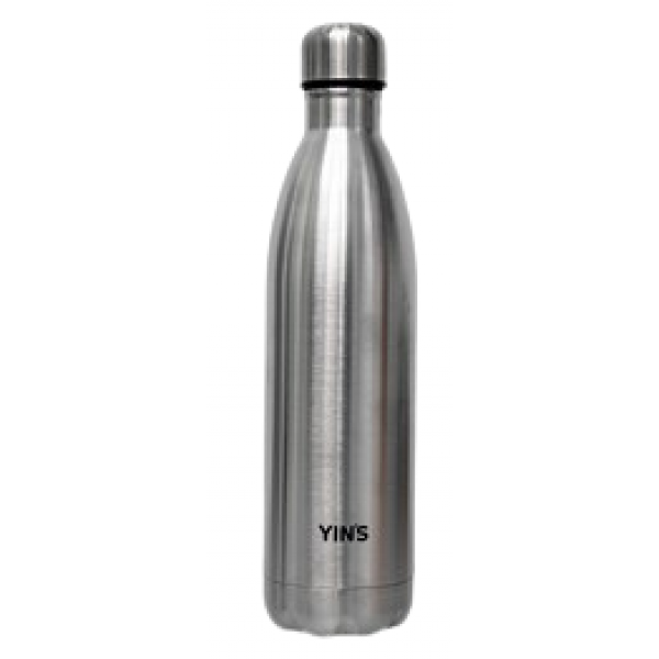 GARRAFA TERMICA BULLET EM ACO INOX 750ML PRATA YINS