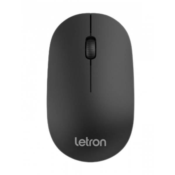 MOUSE SEM FIO OFFICE SLIM PRETO WIRELESS ERGONOMICO OPTICO LETRON