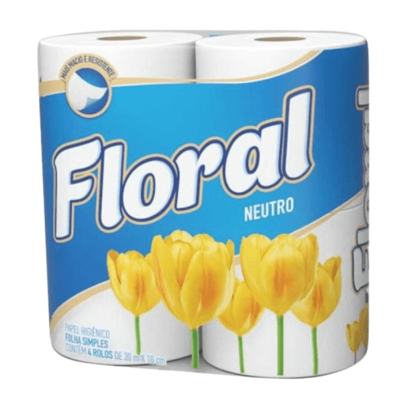 PAPEL HIGIENICO FLORAL NEUTRO 1X4ROLO