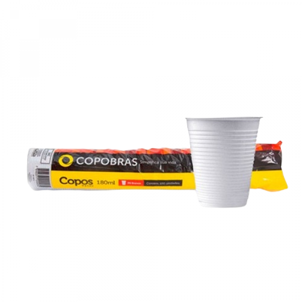 COPO DESCARTAVEL 250ML C/100 UND COPOBRAS